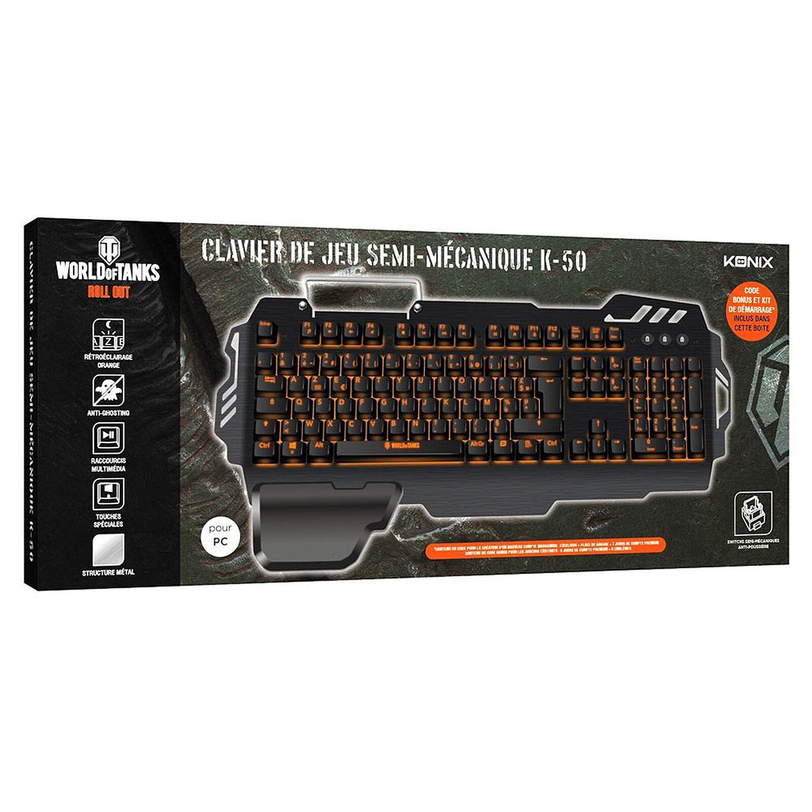 Clavier Filaire Semi-mécanique K-50 QWERTY World of Tanks – Image 4