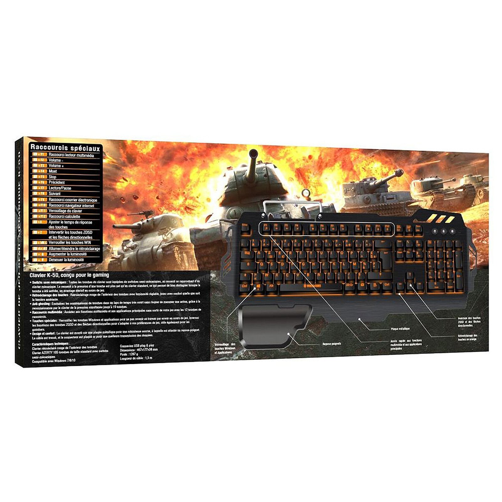 Clavier Filaire Semi-mécanique K-50 QWERTY World of Tanks – Image 3