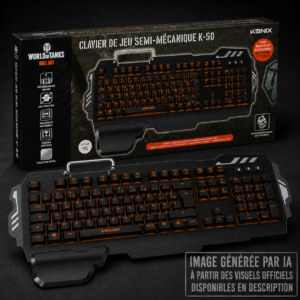 Clavier Filaire Semi-mécanique K-50 QWERTY World of Tanks